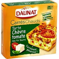 Daunat Carrés Chauds - Tarte chèvre tomate pâte pur beurre la boite de 190 g
