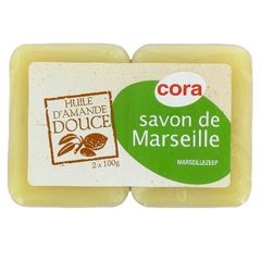 Cora savon de Marseille amande douce 2x100g
