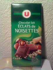Chocolat au lait eclats noisettes U tablette 100g