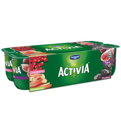 Danone, Activia - Lait fermente au bifidus & fruits panaches, les 8 pots de 125g