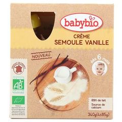 Crème semoule vanille bios, dès 6 mois