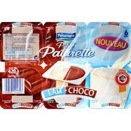 P'tite Paturette -Creme dessert au chocolat et au lait, les 6 pots de 70g