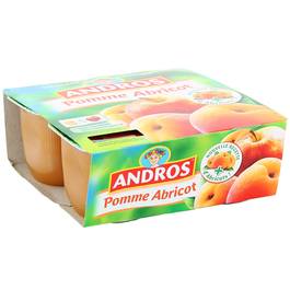 Andros Spécialité de pomme abricot les 4 pots de 100 g