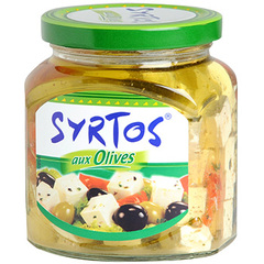 Fromage au lait pasteurise aux olives SYRTOS, 21%MG, 300g