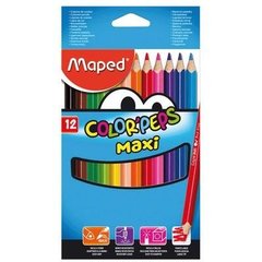 Crayon de couleur Color'Peps jumbo MAPED, en boîte carton, 12 unités