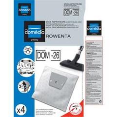 Sacs aspirateurs DOM-26 compatibles Rowenta, le lot de 4 sacs synthetiques resistants