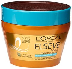 Elsève l'Oréal Paris Masque Pomma de Nutrition Soleil Huile Extraordinaire 300 ml - Lot de 3