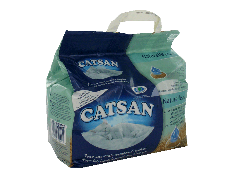Catsan, Naturelle Plus - Litiere pour chat avec des grains de bois, le sac de 10l