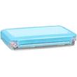 Boîte hermétique U, rectangulaire, basse, 2,4 litres, couvercle bleu translucide