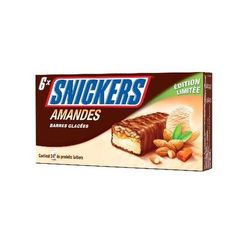 Barres glacee SNICKERS amandes, 6 unites, 288ml