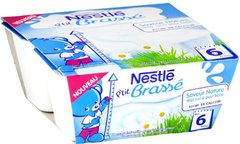 Nestle, P'tit Brasse - Dessert infantile saveur nature des 6 mois, les 4 pots de 100 gr