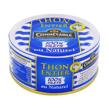 thon entier 100% filets au naturel connetable 160g