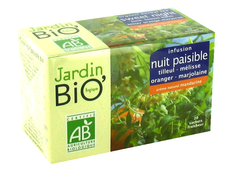 Jardin bio Infusion nuit paisible bio tilleul, mélisse, oranger, marjolaine, ...