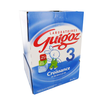 Croissance de 10 mois à 3 ans sans sucre ajouté GUIGOZ, 4 briques de1l