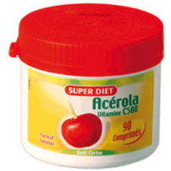 SuperDiet Acérola 500 Vitamine C naturelle 90 comprimés