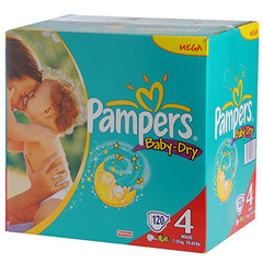 Couches Pampers Baby Dry T4 7-18kg x120 
