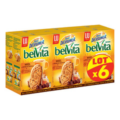 LU Belvita Petit Déjeuner - Biscuits miel et pépites de chocolat les 6 paquets de 435 g