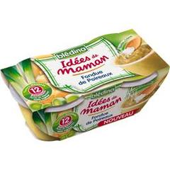 Blédina, Les Idées de Maman - Fondue de poireaux touche de crème, dès 12 mois, les 2 pots de 200 g