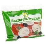 Mozzarella, fromage a pate filee au lait de vache pasteurise 18% de matieres grasses, a base de lait pasteurise