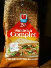 Pain de mie complet Sandwich U, 900g