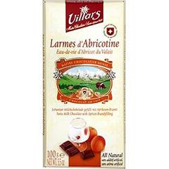 Chocolat au lait a la liqueur d'abricot Larmes d'Abricotine VILLARS, 100g