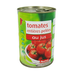 Auchan tomates entieres pelees au jus 240g