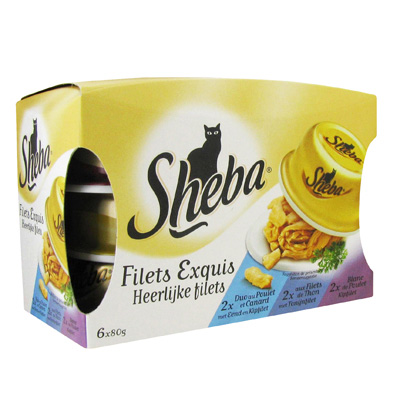 Aliment pour chat Domes Files Exquis SHEBA, 6x80g