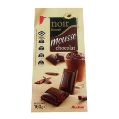 Auchan chocolat noir fourré mousse chocolat tablette 150g