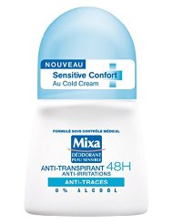 MIXA Peau Sensible Déodorant Bille Anti-transpirante 45h Sensitive Confort Anti-traces 50 ml