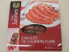 Eminces de saumon aux 5 baies U SAVEURS, 6 tranches minimum, 100g