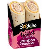 Sodébo Sandwich twist et wrap jambon cheddar 190g