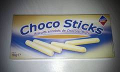 Choco Sticks, biscuit enrobé chocolat blanc 1...
