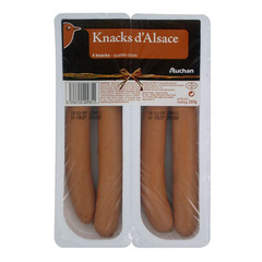 Auchan knacks d'Alsace 2x2 -260g