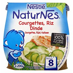 Nestle naturnes courgette riz dinde 2x200g des 8mois