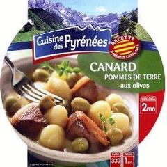 Cuisine des Pyrenees, Canard-pommes de terre aux olives, la barquette de 300g