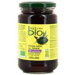 Olives noires au naturel dénoyautées Bio