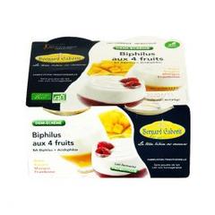 Yaourts bio Biphilus aux 4 fruits GABORIT, 4x125g