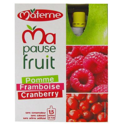 Materne ma pause fruit gourde pomme framboise cranberry 4x120