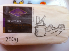 Beurre cru doux, fabriqué en baratte traditionnelle