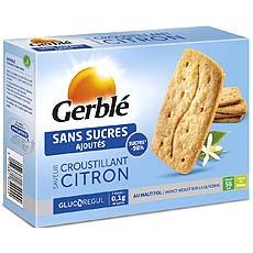 Biscuits croustillants saveur citron sans sucre ajoute GERBLE, 150g