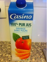 CASINO 100% pur jus - Orange sans pulpe - Brique 1