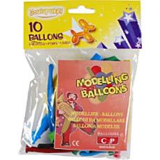 Ballons à modeler, 10 unités, coloris assortis, avec pompe