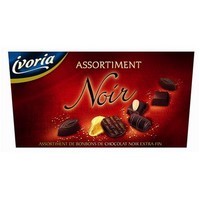 Ivoria, Assortiment de bonbons de chocolat noir extra-fin, le ballotin de 200 gr