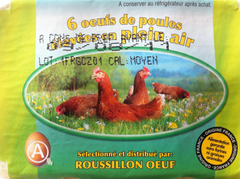 Roussillon œuf Œufs moyens frais plein air La boîte de 6