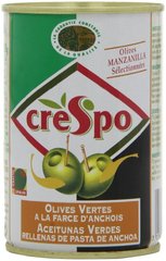 Olives vertes a la farce d'anchois, la boite de 300g