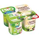 Pâturages Yaourt à la vanille de Madagascar au lait entier BIO les 4 pots de 125 g