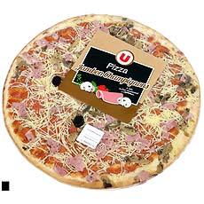Pizza pate fine jambon, champignons et fromage U, 450g