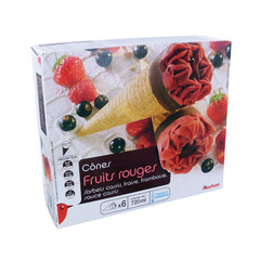 cones fruits rouges x6 auchan 420ml