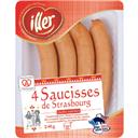 Iller Saucisses de Strasbourg la barquette de 4 - 240 g