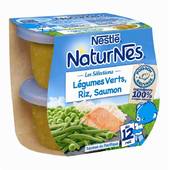 Nestlé naturnes sélection légumes verts riz saumon 2x200g vdès 12 mois